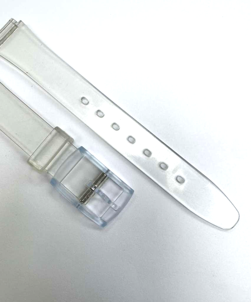 12MM Plastic PVC Replacement  Watch Band Flat Clear White without Pins