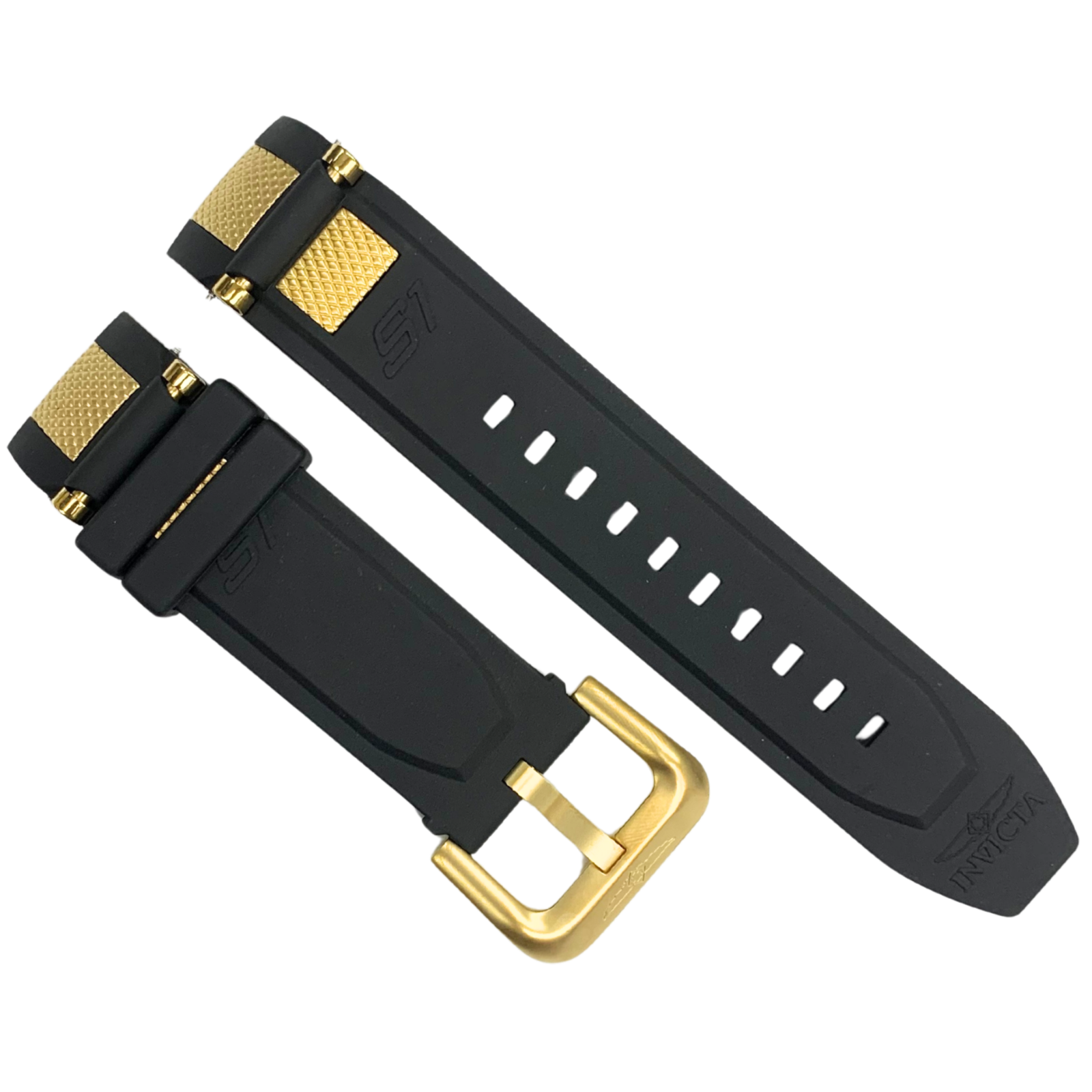 Genuine Invicta Model 0899 - Black Rubber Watch Band - 20mm Lug 24mm Buckle