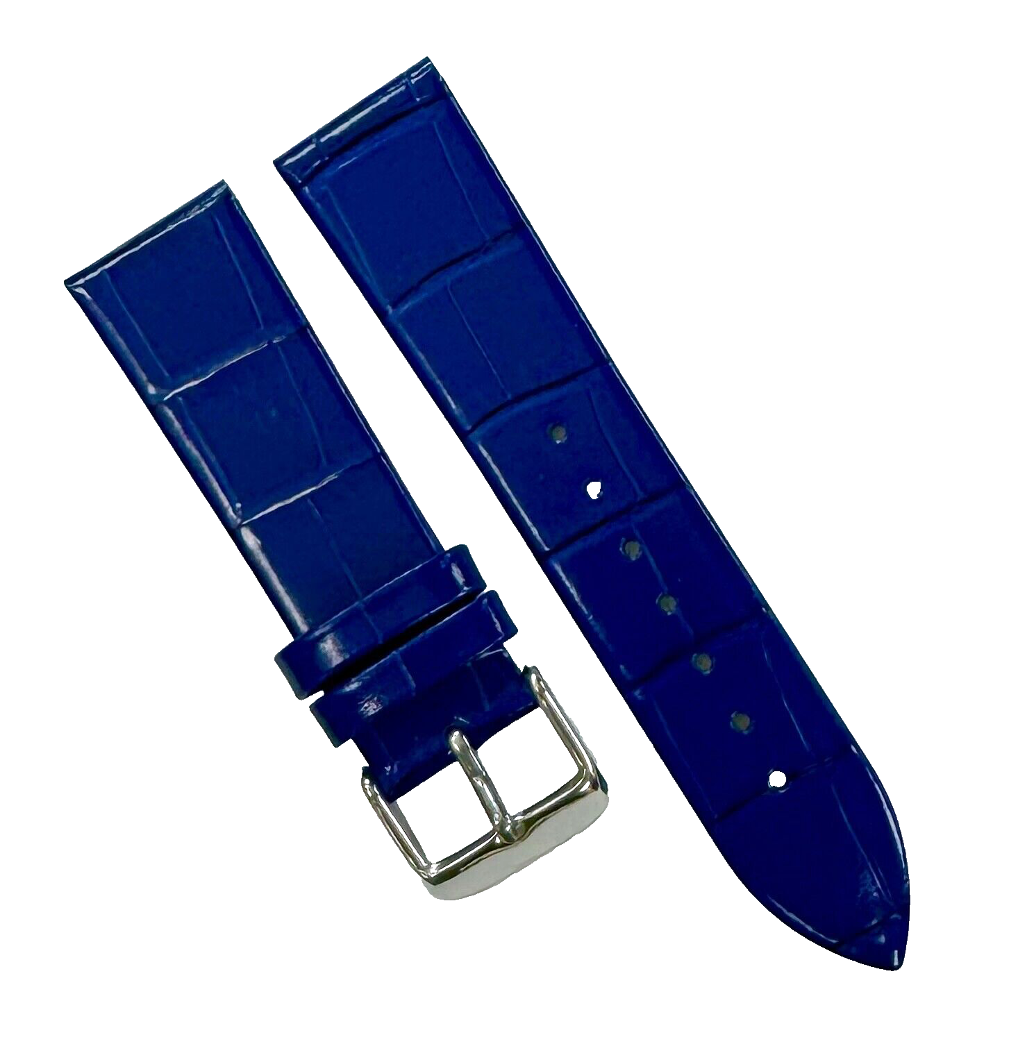 New Watch Band Navy Genuine Leather Alligator Grain (Flat, Short) 18x16MM