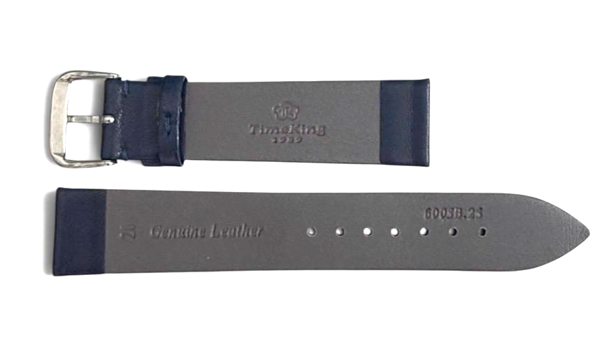 20mm Time King Blue Genuine Leather Watch Strap Band