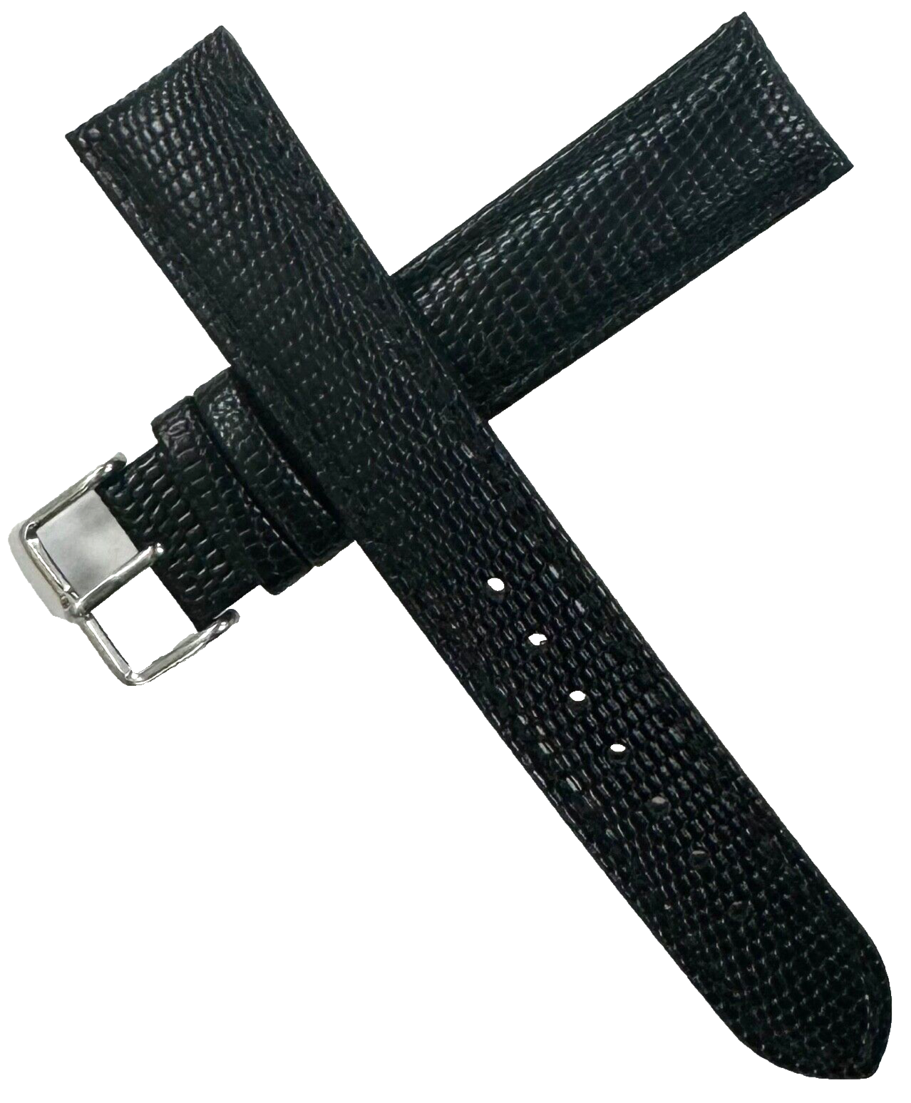 Lot of 6 Watch Band 22MM Genuine Leather Black Lizard Grain Padded (R)