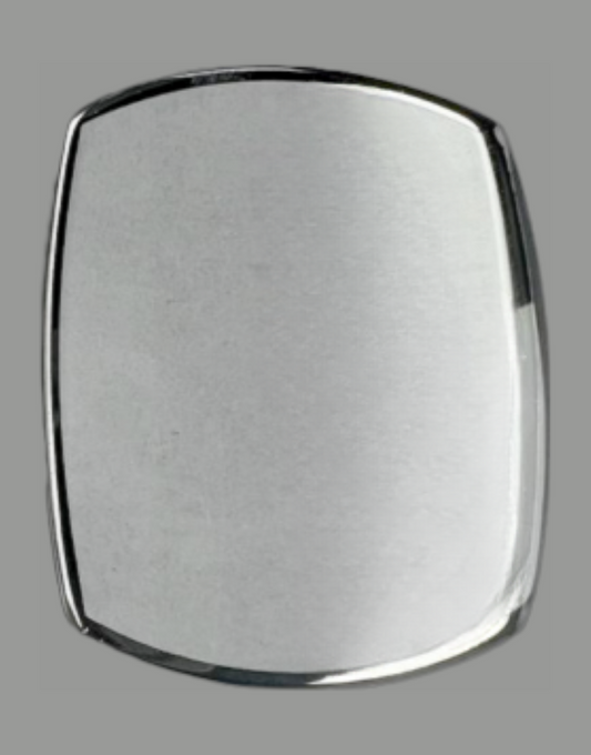 Mineral Crystal BULOVA Single Domed 2 Sides Curved w/Silver Trim (34.5×27.2)mm