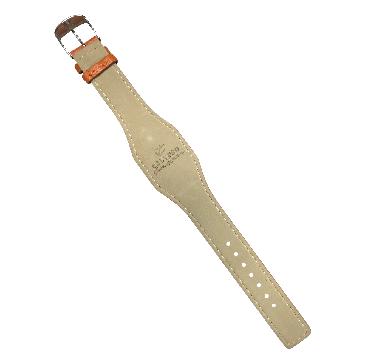 18mm Genuine Grainy Leather Tan Watch Band Compatible with Fossil & Guess