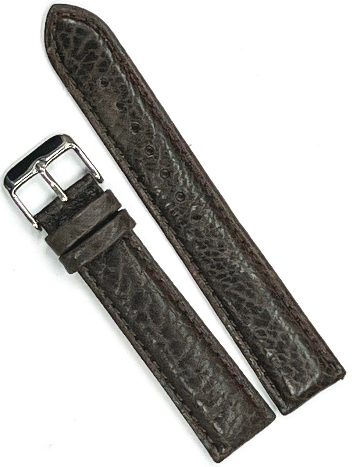 LOT OF 6 BANDS GENUINE LEATHER DARK BROWN,PADDED,STICHTED, 20MM