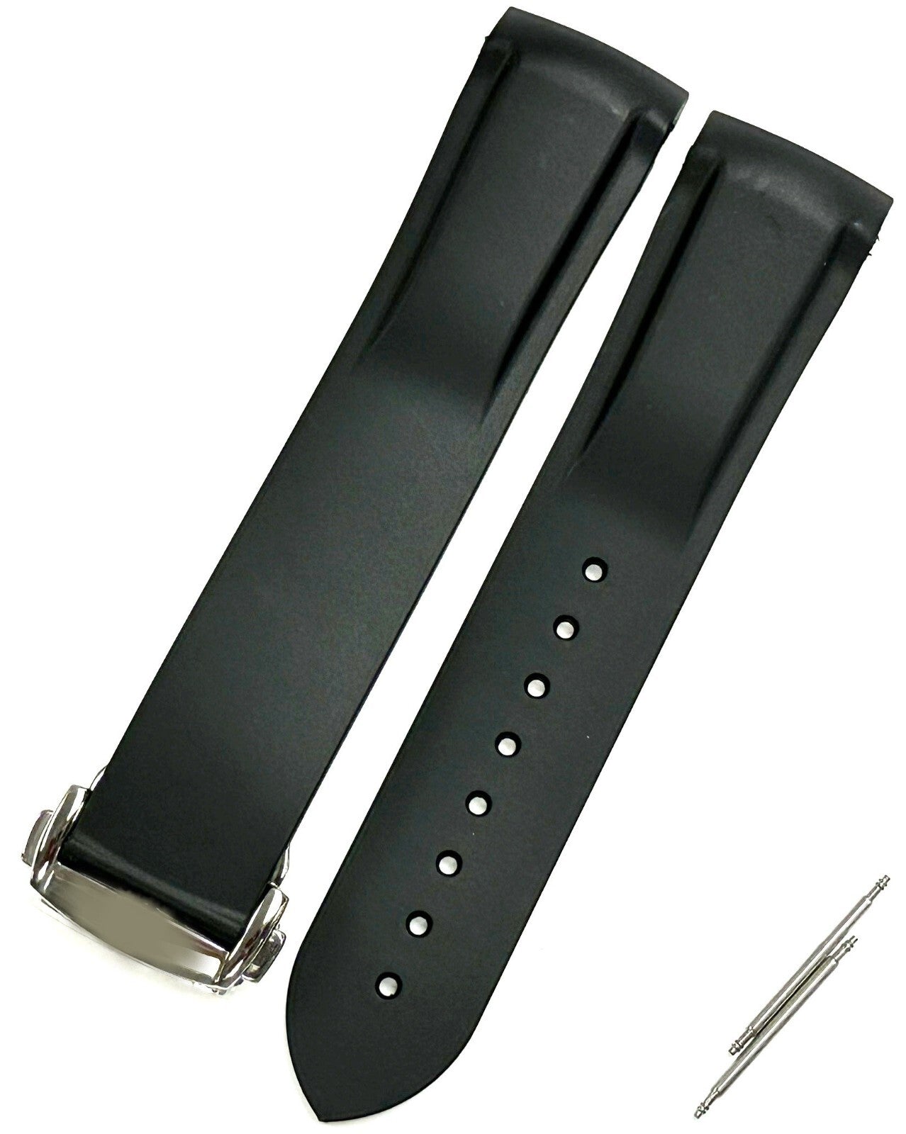 20-22mm Curved End Rubber Diver Strap Band For Omega Seamaster Planet with Clasp