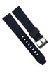 High-Quality Blue Pattern Silicone Flat Stitched Watch Band 20/22/24mm Lug Size