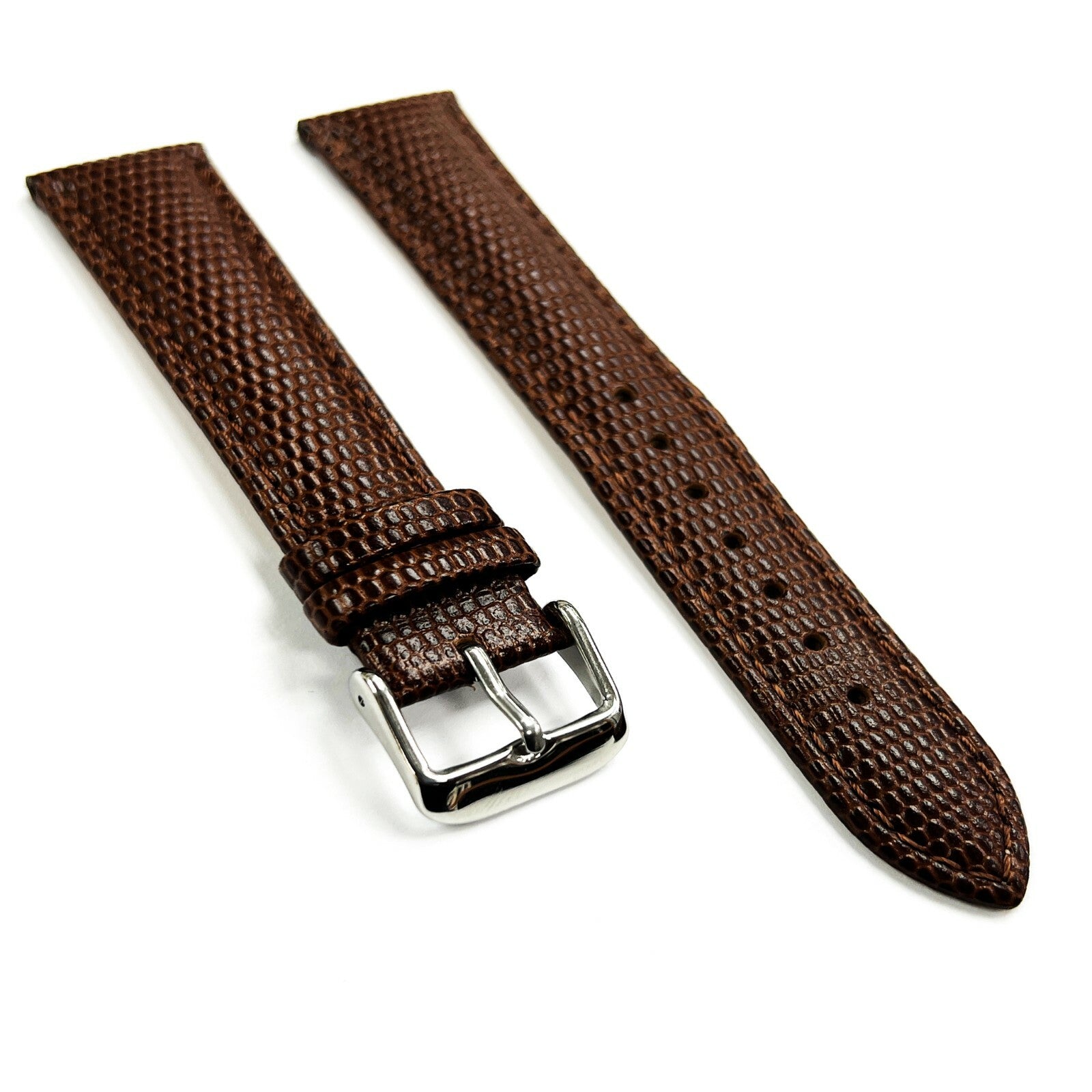 Lot of 6 Watch Bands Brown Genuine Leather Lizard Grain Padded  A1 Quality