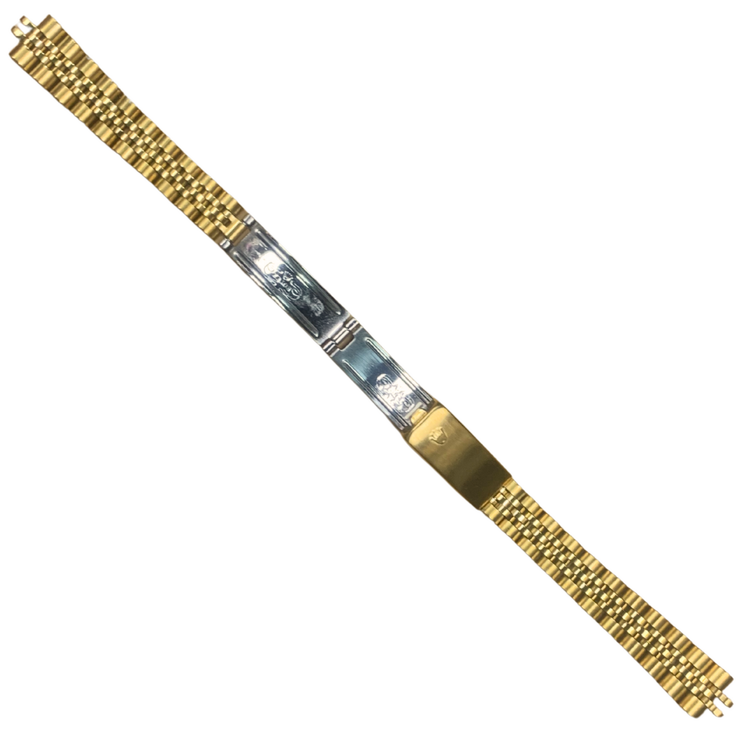 13mm Gold‑Tone Watch Band – Stainless Steel band w/ Clasp for Rolex Jubilee