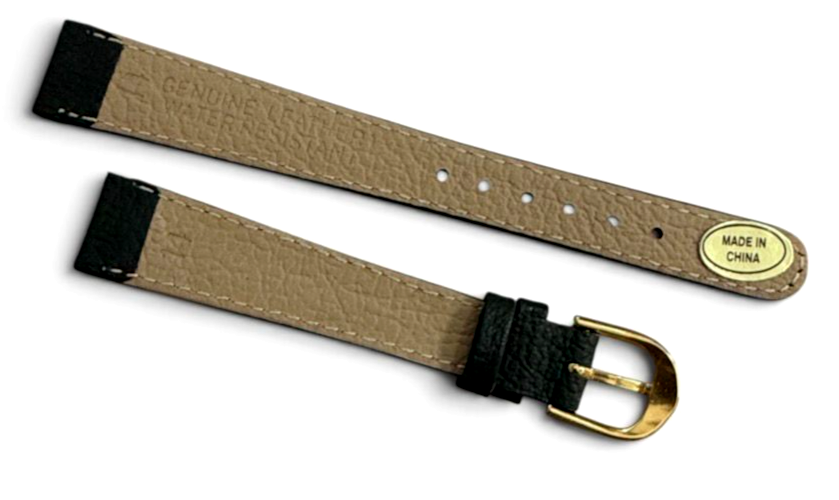 14mm Quality Genuine Leather Padded Green Color Watch Band
