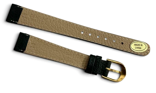 14mm Quality Genuine Leather Padded Green Color Watch Band