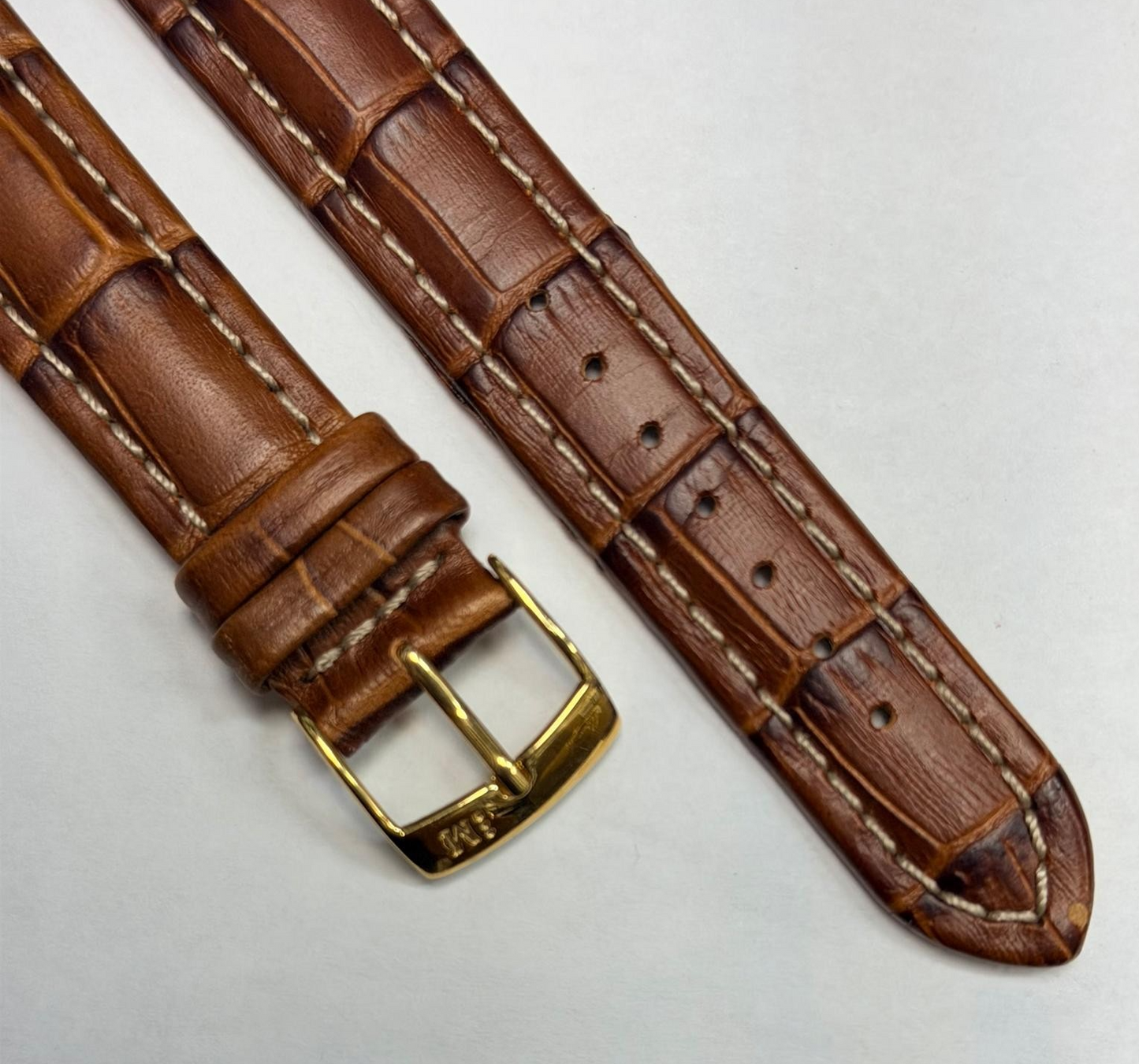 New Watch Band Brown 18MM Genuine Leather Alligator Grain Flat Slim