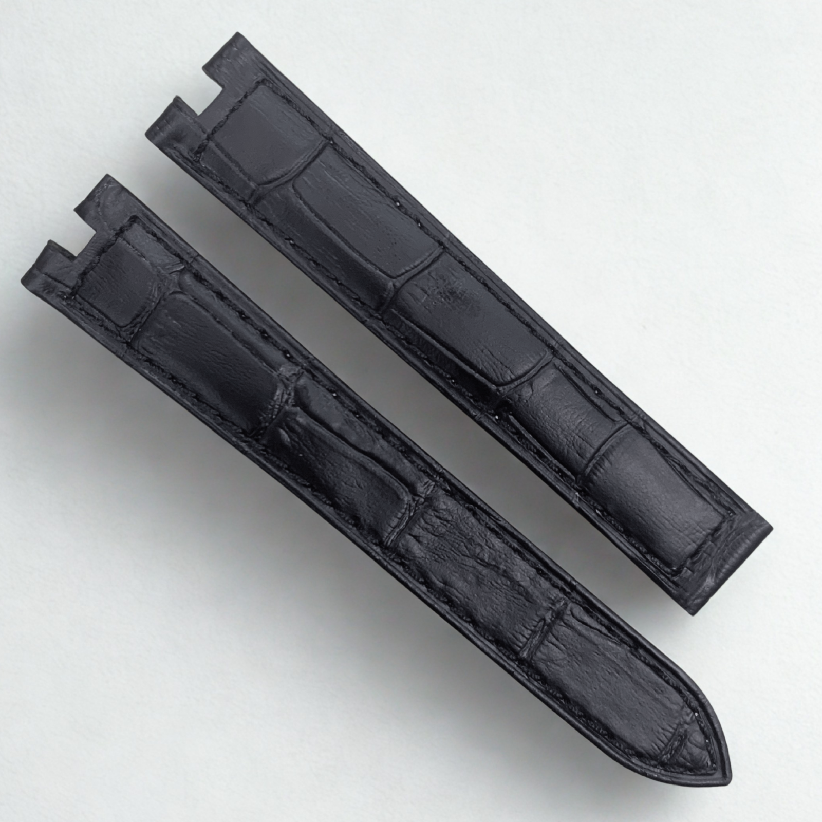 Black Leather Watch Band | 15mm band width For Cartier Must de Cartier Vendôme