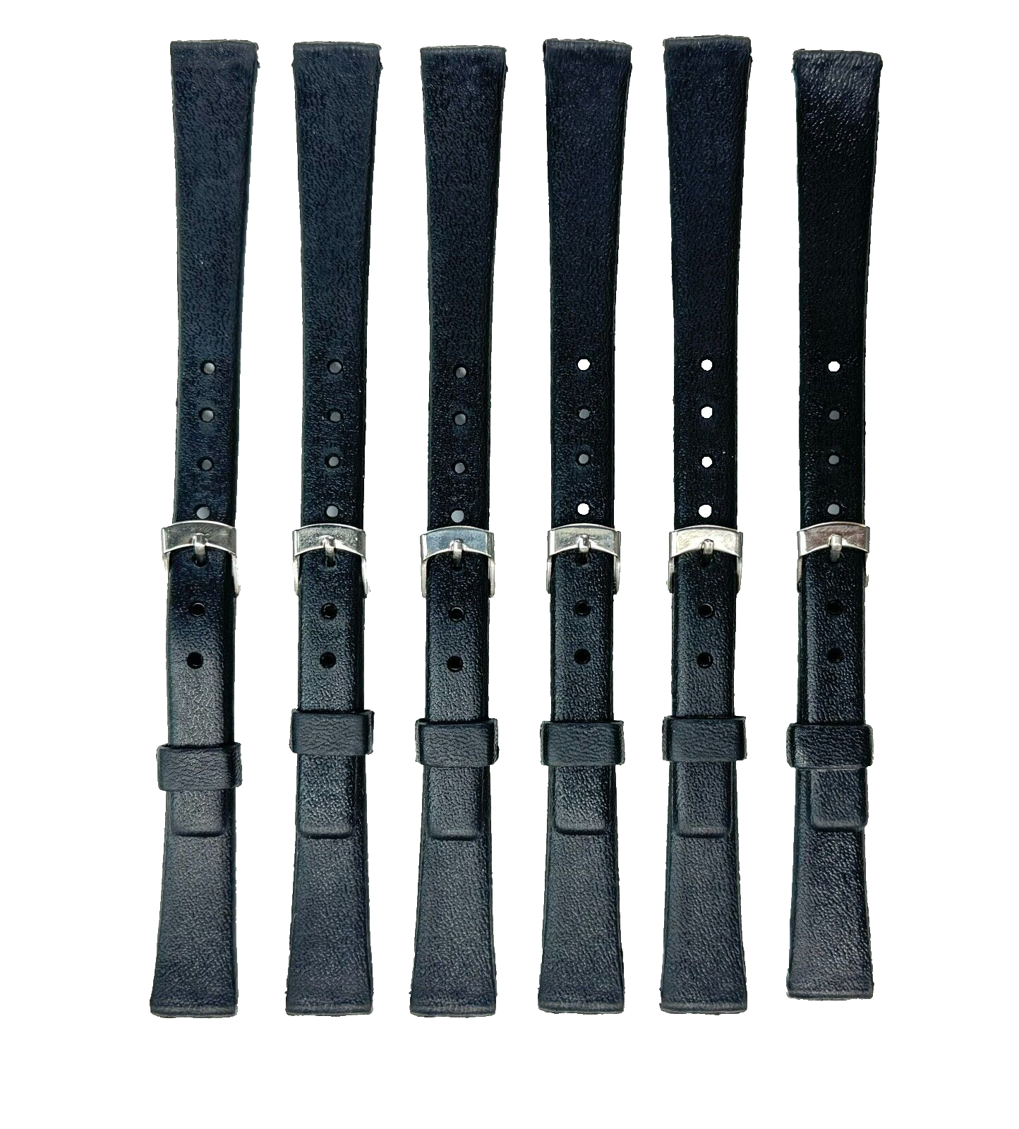 LOT OF 6 Watch Bands 12MM PVC Plain Black fits Casio, Timex and Other Watches