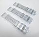SET OF 3 17MM Plastic PVC Watch Band Flat Clear White without Pins