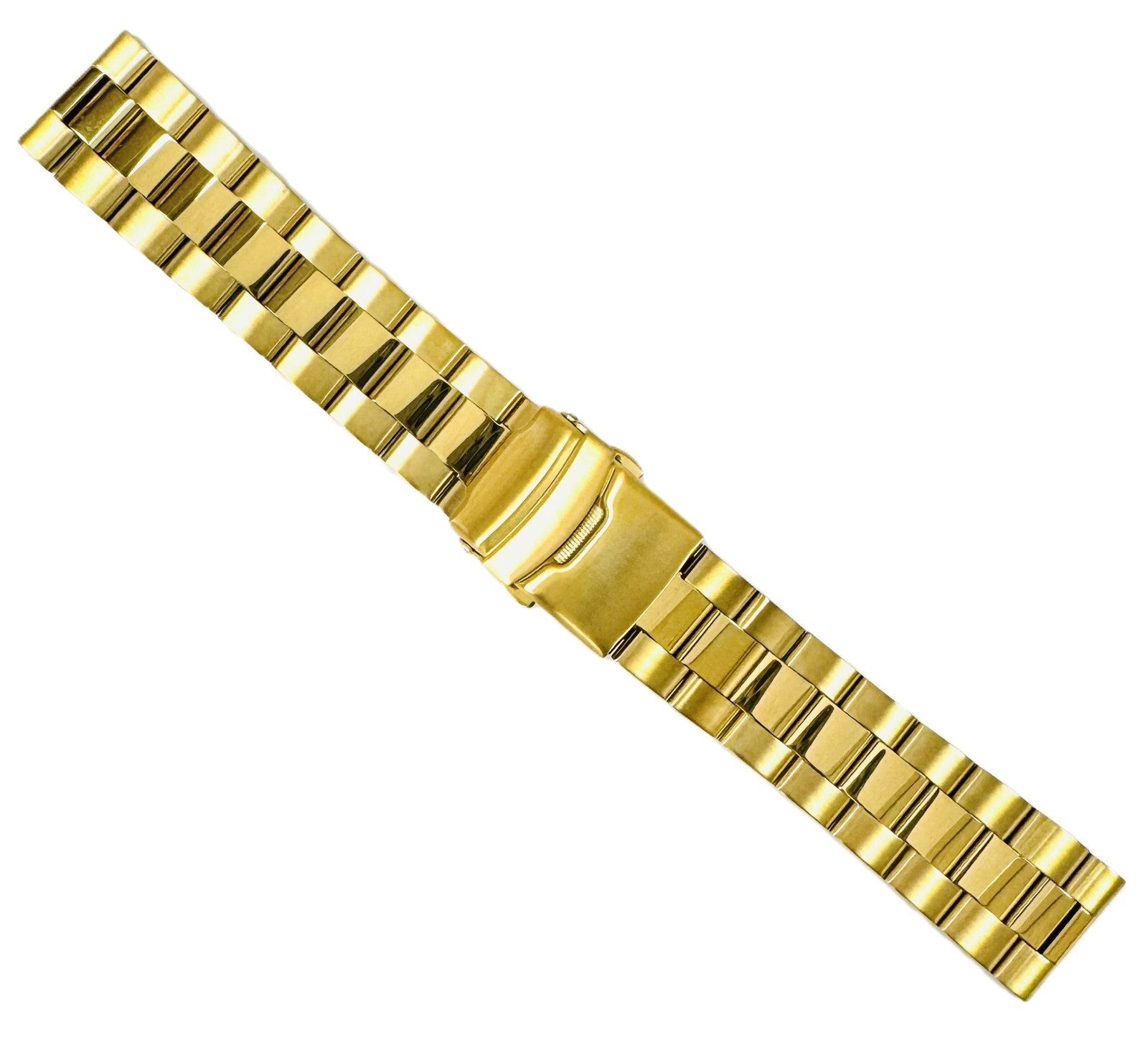 22mm Convertible-Ends Middle-Bold Oyster Solid Stainless Steel Watch Bands