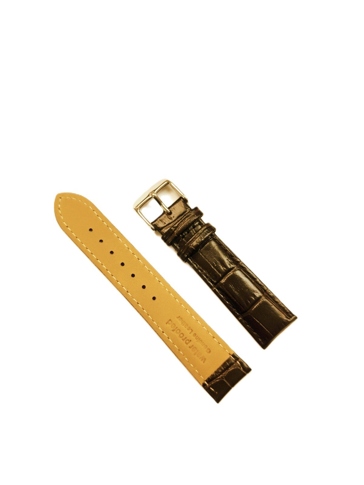 Watch Band Brown Genuine Leather Alligator Grains  Padded 16 MM  Best Quality
