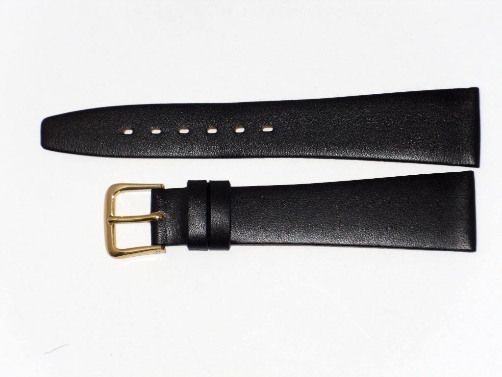 Lot of 6pc.Watch Bands Dark Brown Genuine Leather Smoot Flat 16mm(Super Quality