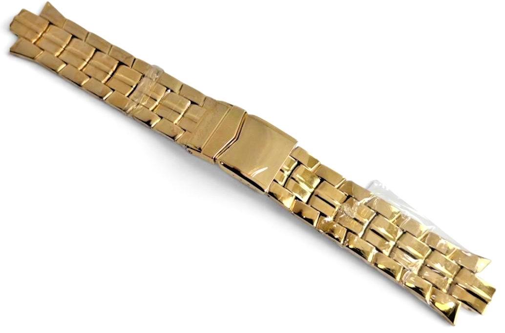 24MM INGERSOLL Textured Gold Tone Stainless Steel Band with fold over clasp