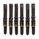 10MM, LOT OF 6 WATCH BANDS BRAIDED BROWN GENUINE LEATHER