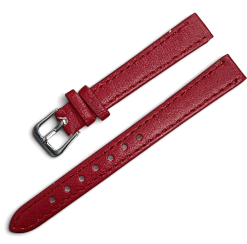 Leather Watch Band 16mm Leather Watch Strap Red