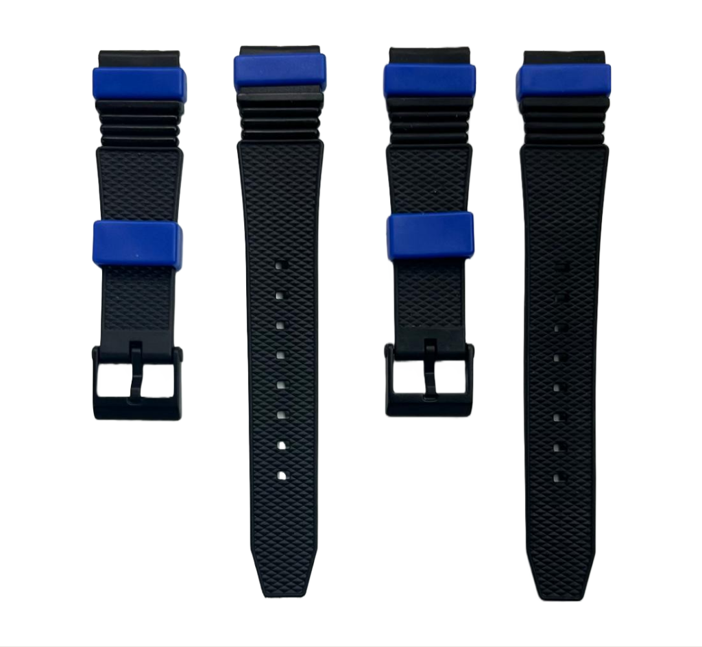 Water Resistant PVC Sport Watch Band Strap 15mm Fits Timex, Casio and others