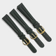14mm Quality Genuine Leather Padded Green Color Watch Band (set of 3)