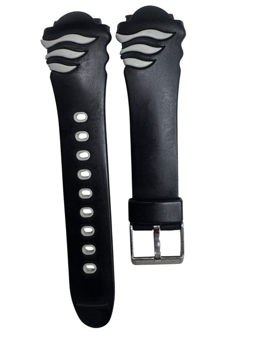 17MM Plastic PVC Replacement Band Black Gray Wave Design Band without Pins