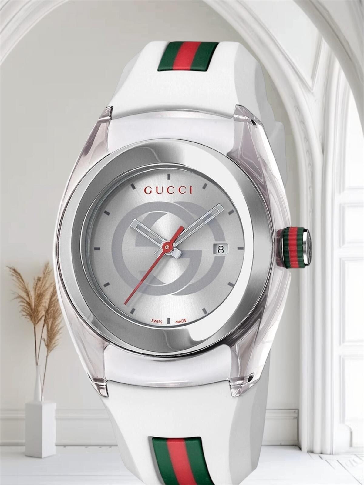 GUCCI SYNC YA137103 Men's Watch – White Dial, Quartz Movement with Original Box