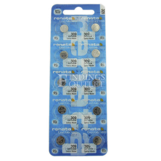 Ten (10)  Renata 309 Watch Battery SR754SW   SWISS MADE, 0% MERCURY