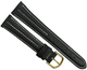 Genuine Calf Leather Watch Band 18mm Padded Plain Grain White Stitched in Black