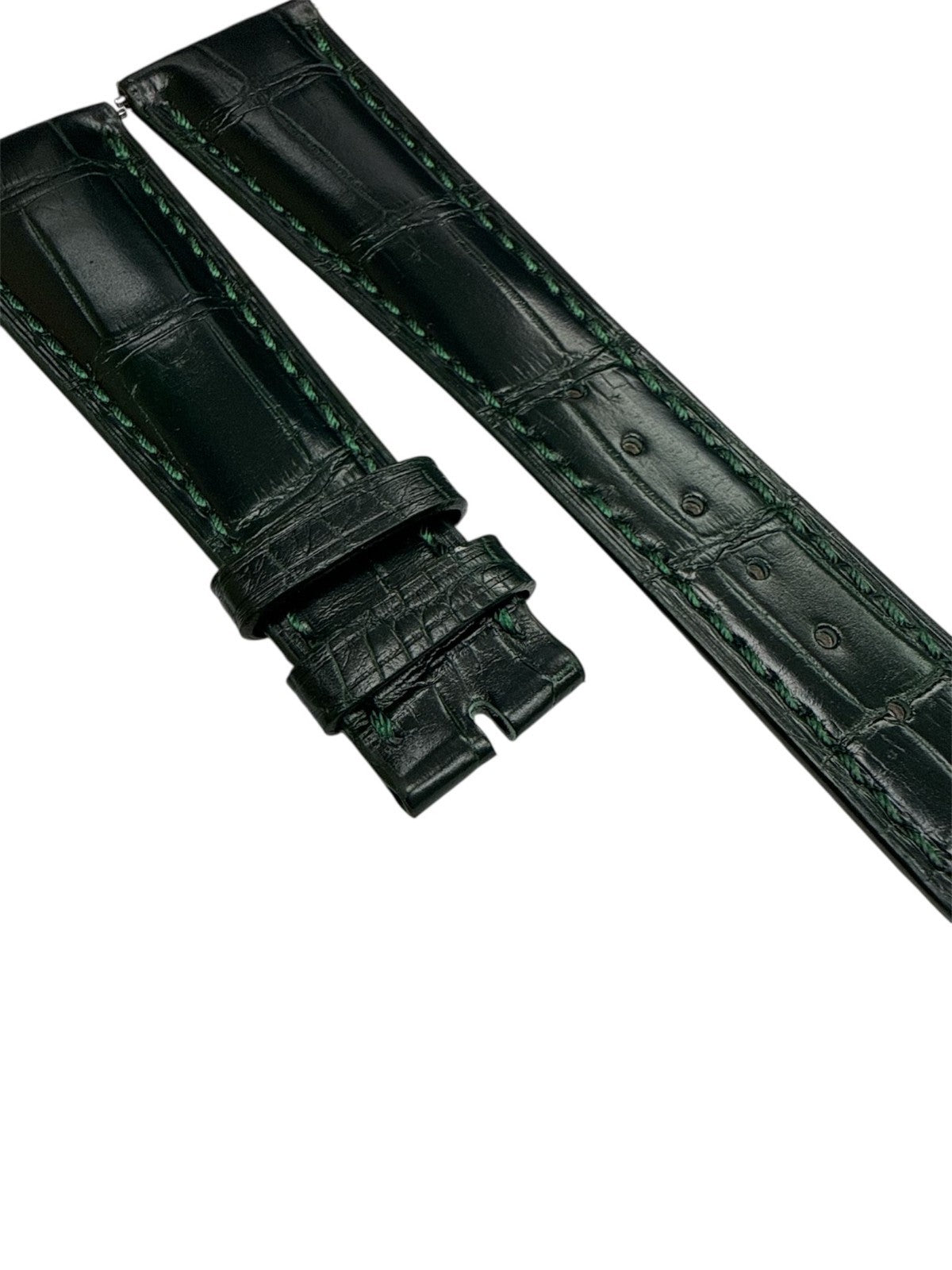 OEM-Quality Genuine Patek Philippe Dark Green Leather Watch Band - 18mm x 14mm