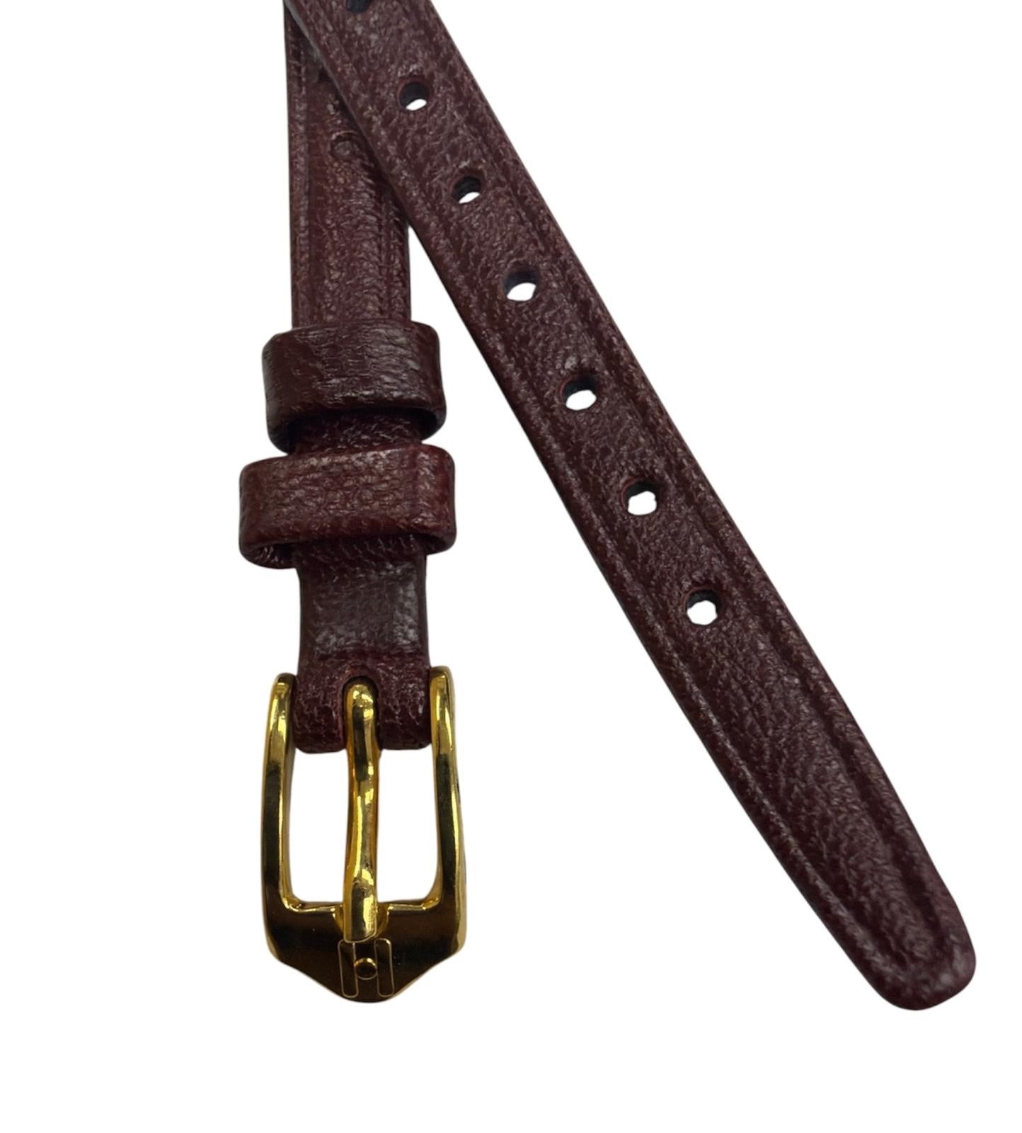 Hirsch "Scotch" open end 10 MM brown leather watch band strap