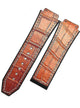 ALLIGATOR GRAIN LEATHER RUBBER WATCH BAND FOR HUBLOT WATCHES OF SIZE 19X22MM