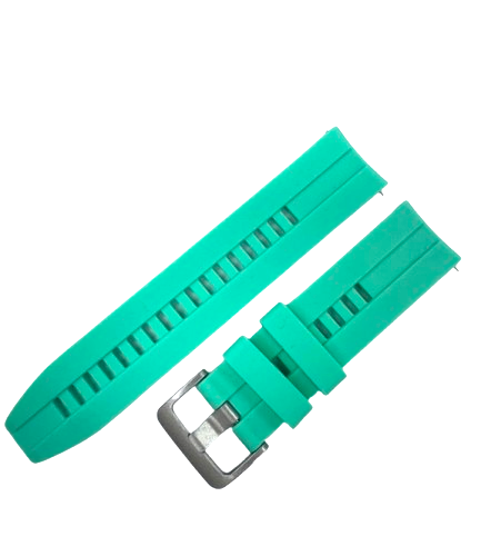 22 MM Rubber Silicone Sports Watch Band Quick Release Pin Mint Green Color