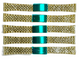 Lot of 5 pcs, 20MM Classic Jubilee Gold Tone Metal Band w/ Regular Fold Clasp