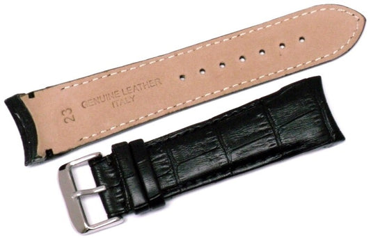 Watch Band Genuine Leather Curved End Black 18mm Fit TISSOT,Omega Watches