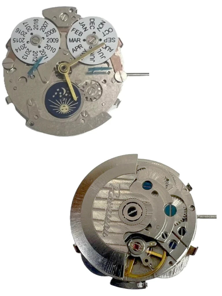 Multi-Function Automatic Watch Movement 2HR19, 3H, Moon Face at 6:00, Year/Month