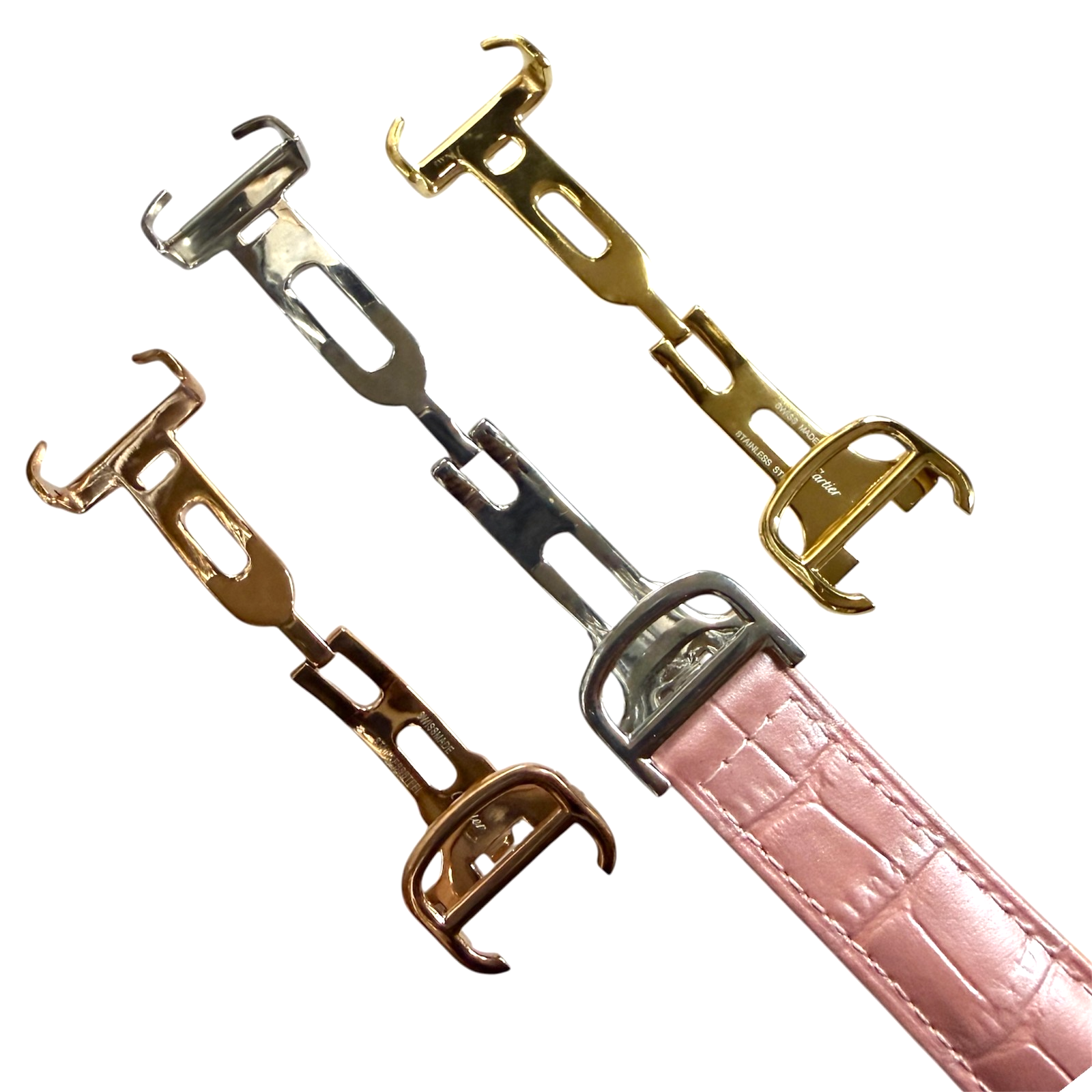 14/16/18/20/22mm Genuine Leather Pink Watch Band For Ballon Bleu