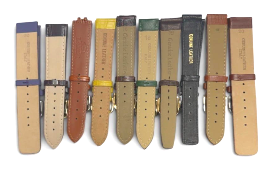 LIMITED LOT OF 10 WATCH LEATHER BANDS MIX SIZE STYLE AND COLORS 16-20mm