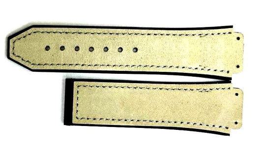 PLAIN LEATHER RUBBER WATCH BAND FOR HUBLOT WATCHES OF SIZE 19X26MM