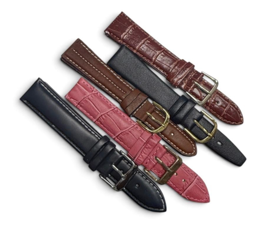 LIMITED LOT OF 10 WATCH LEATHER BANDS MIX SIZE STYLE AND COLORS 16-20mm