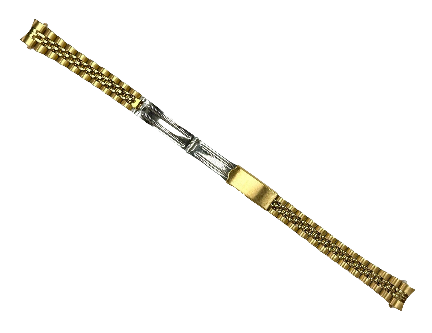 14MM Jubilee Designed GOLD Color Metal Ladies Band with Curved End