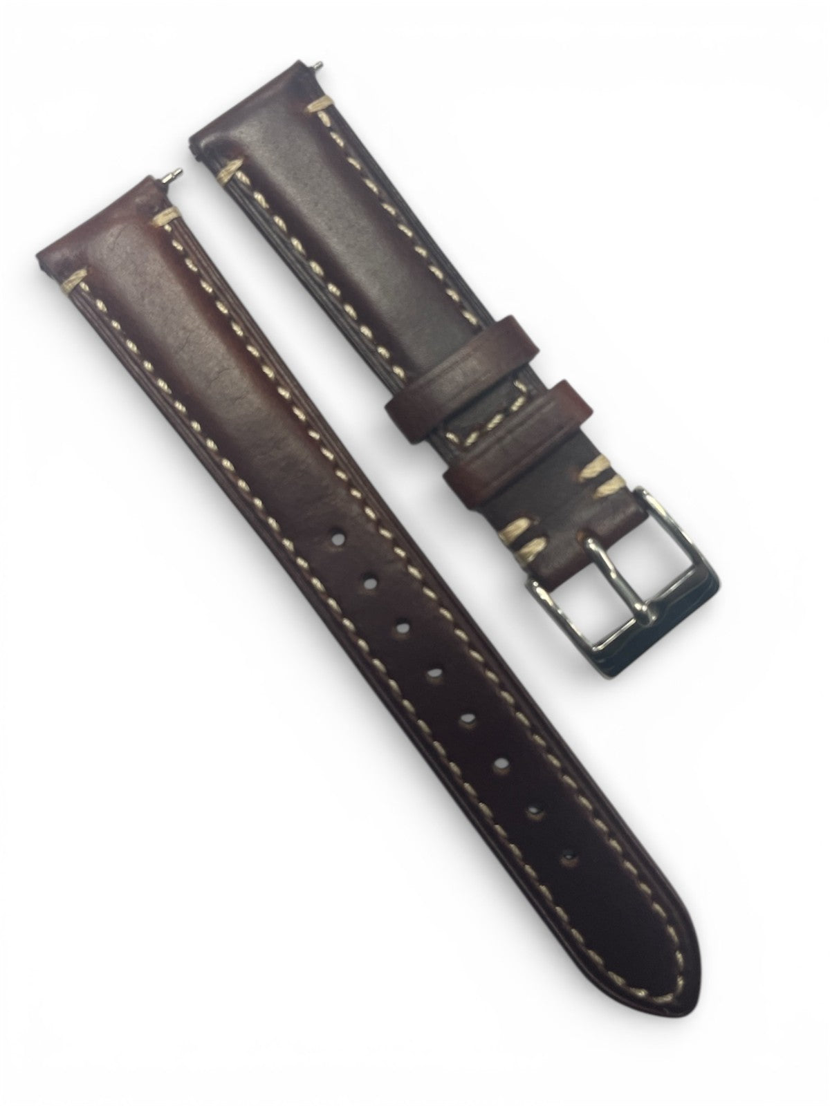 Genuine Calf Leather Dark Brown Watch Band with quick release pin 22 * 18 MM