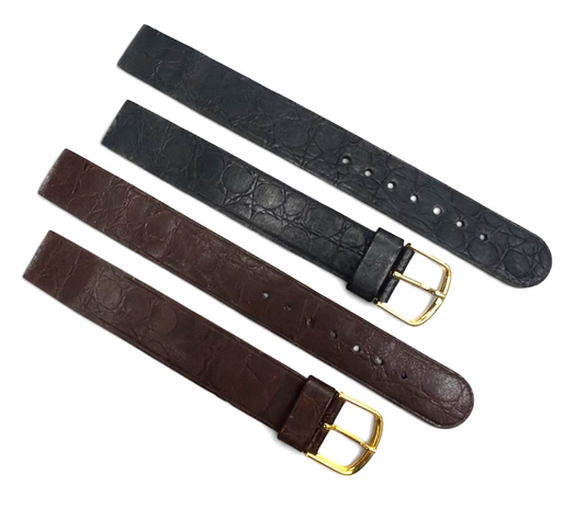16 mm GENUINE QUALITY CALF LEATHER WATCH BAND GOLD BUCKLE-OPENEND -MT-16