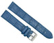 Watch Band Genuine Leather, Blue Alligator Grain, Flat 12mm