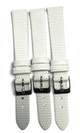 (set of 3) Watch Band Genuine Leather White Lizard Grain Flat 14,12MM