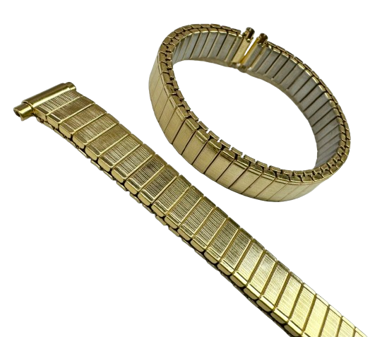 5 Pcs of 9-12MM Vintage Classic Style Gold Color Stretch Band for Ladies Watches