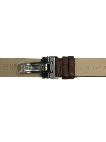 16MM 18MM 20MM 22MM 24MM BROWN WATCH BAND Alligator Grain Deployment Clasp