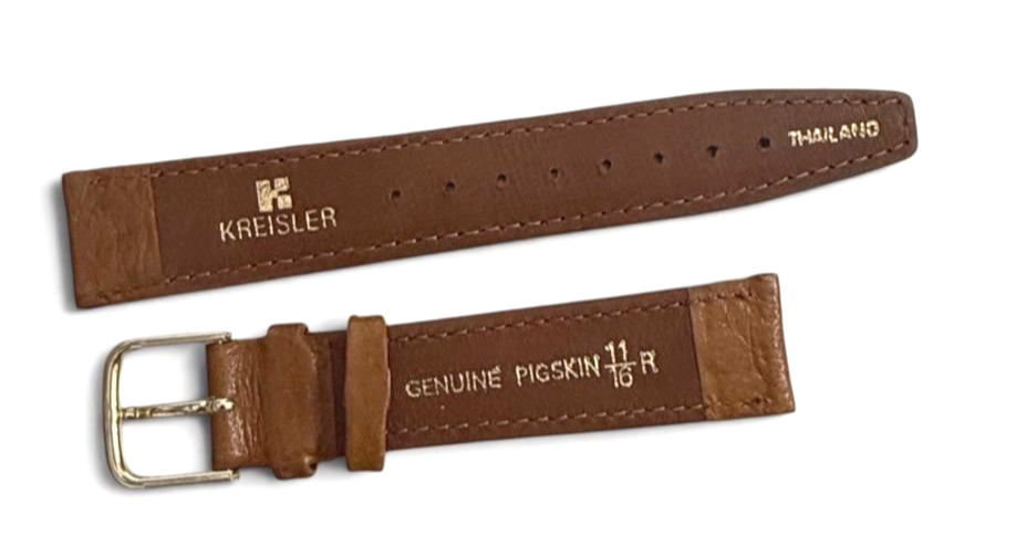 Kreisler 18mm Brown genuine Pig Skin Leather Watch Band