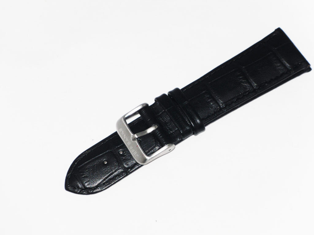 Lot of 6Pcs.Watch Bands 20MM Genuine Leather Alligator Grain Black, High Quality